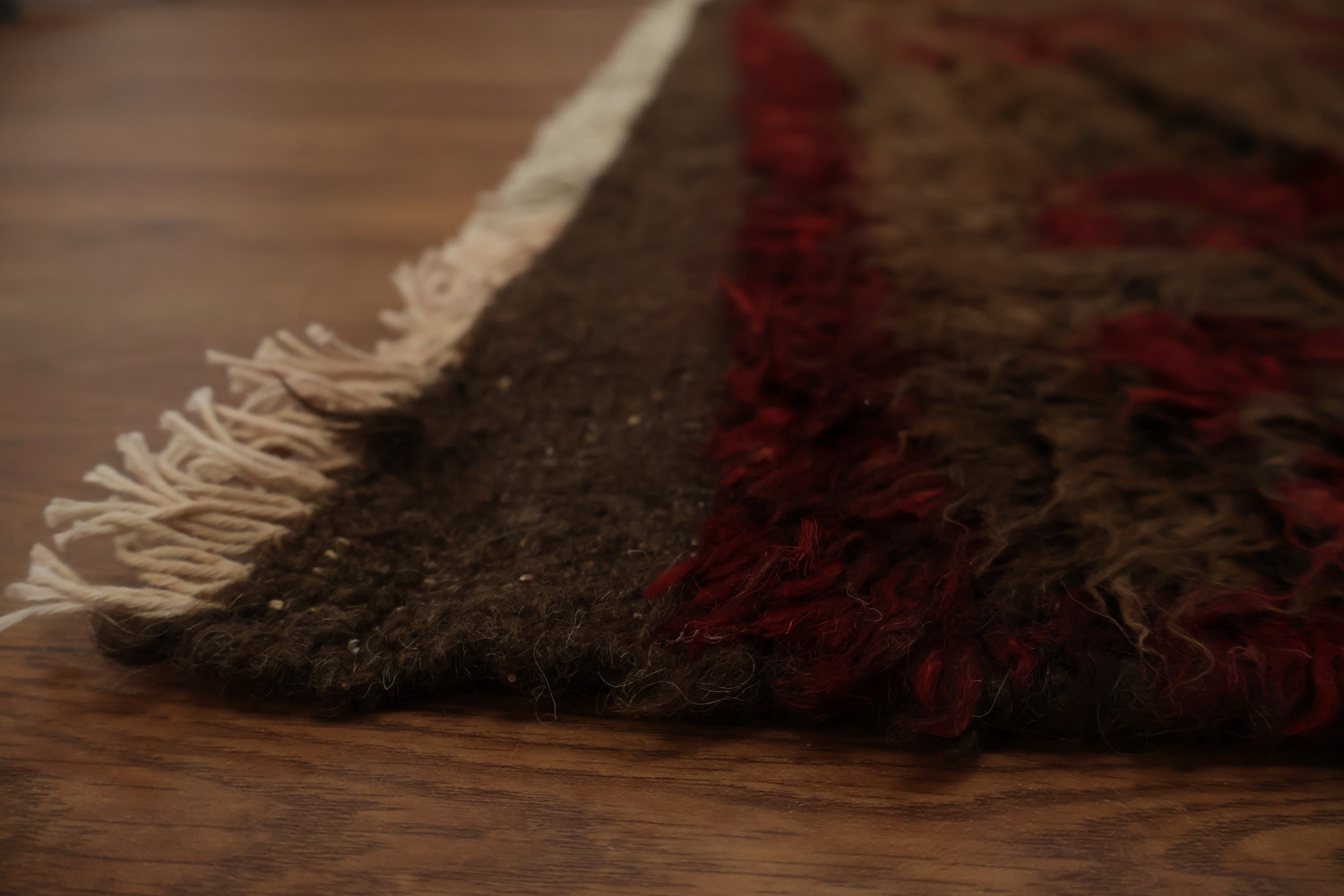 Rich Textures Brown and Red Moroccan Berber Area Rug 8x11