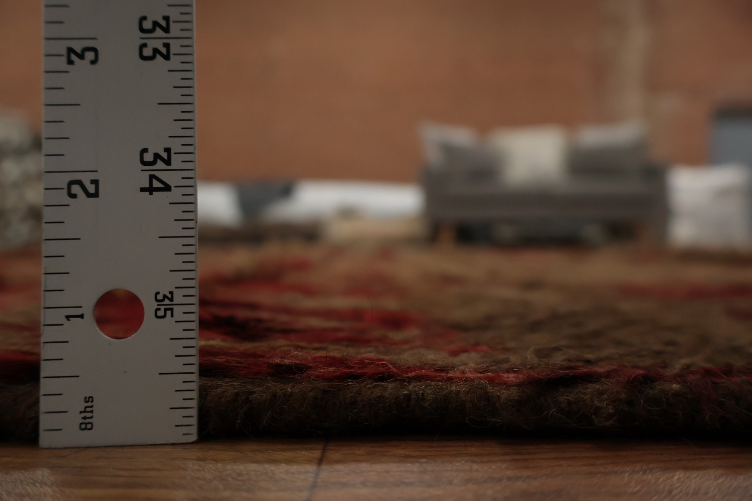 Rich Textures Brown and Red Moroccan Berber Area Rug 8x11