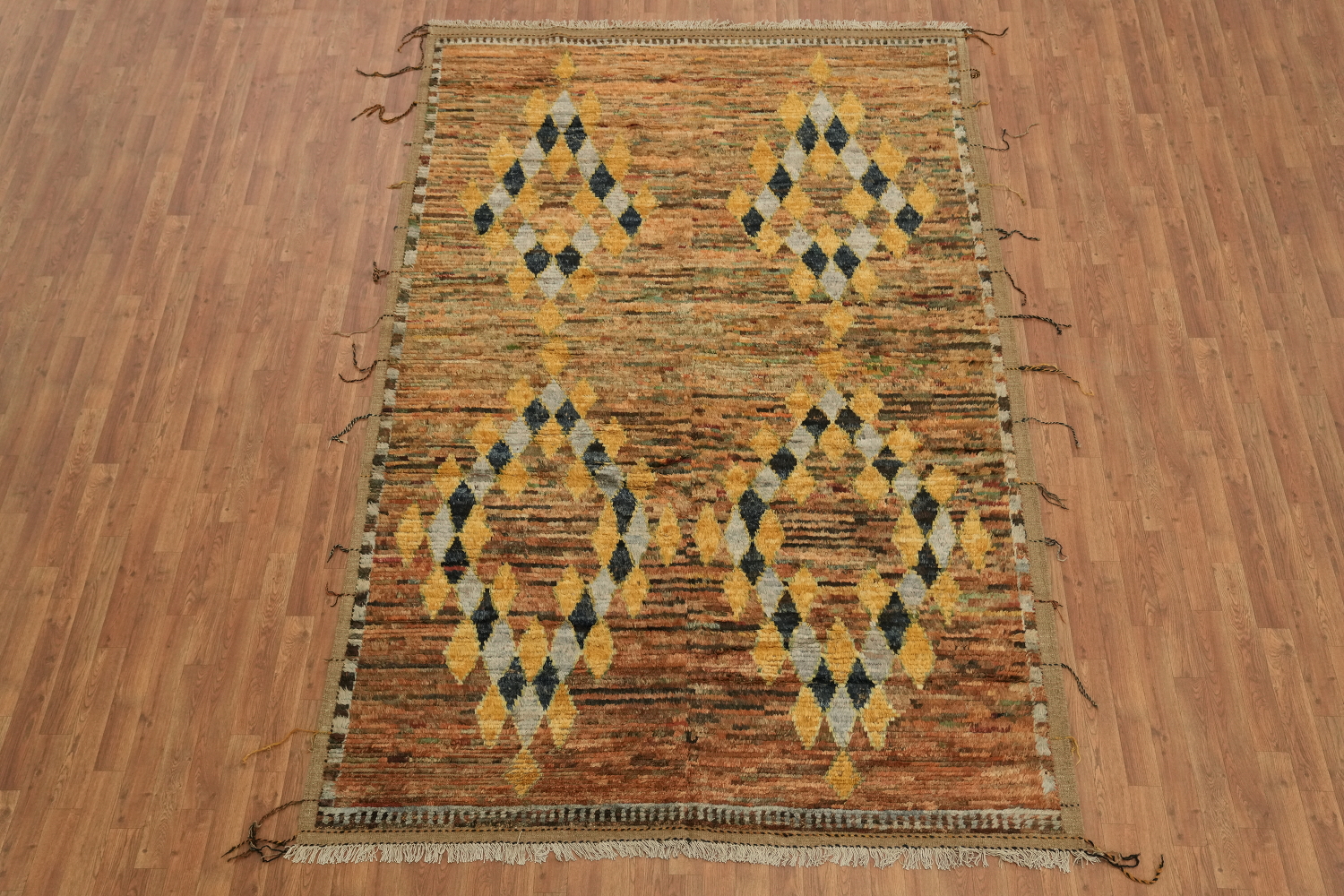 Geometric Moroccan Wool Area Rug 7x10