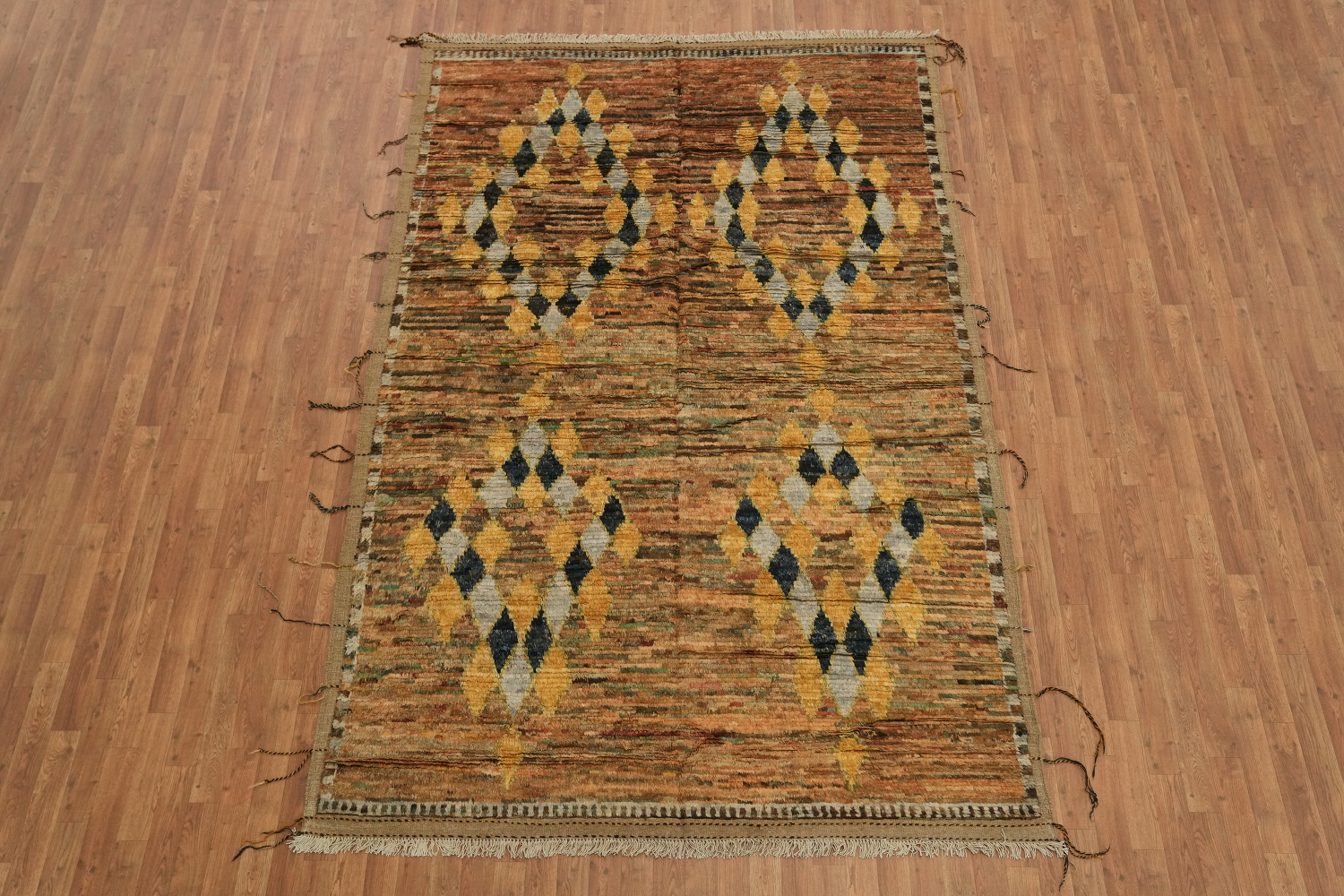 Geometric Moroccan Wool Area Rug 7x10
