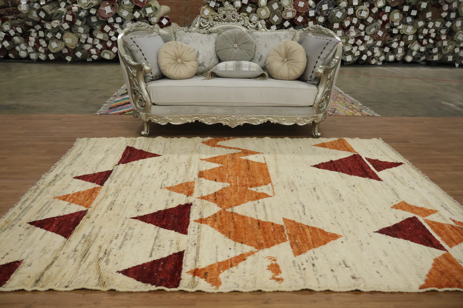 Geometric Moroccan Wool Area Rug 7x9