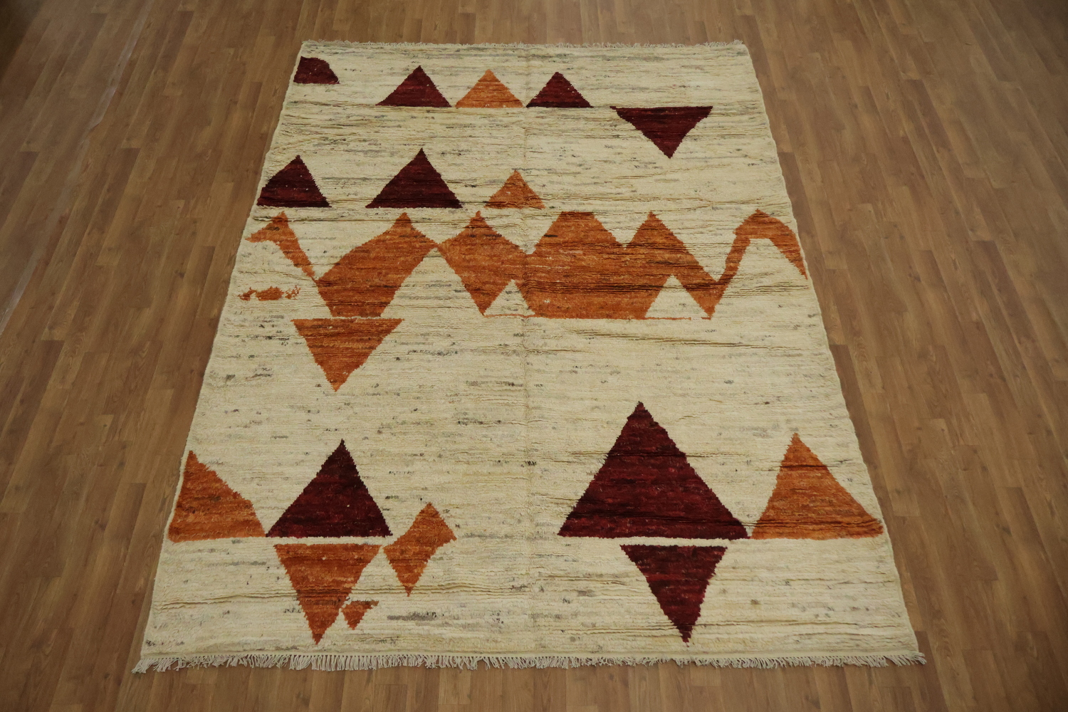 Geometric Moroccan Wool Area Rug 7x9