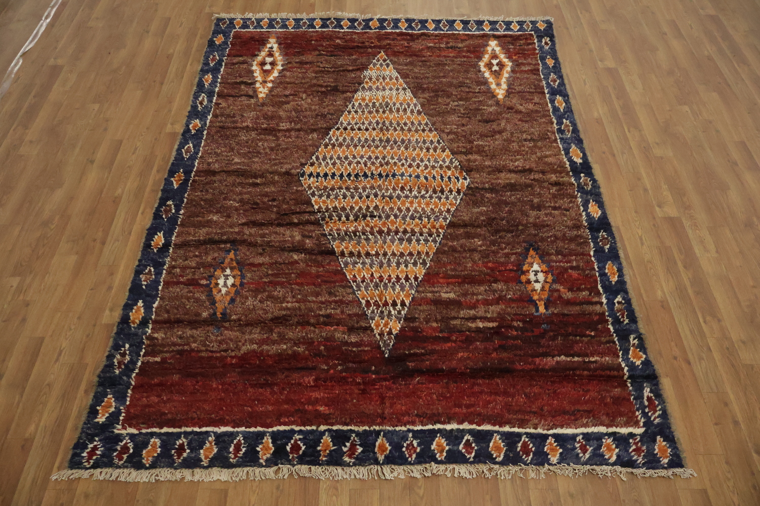 Geometric Moroccan Wool Area Rug 6x8