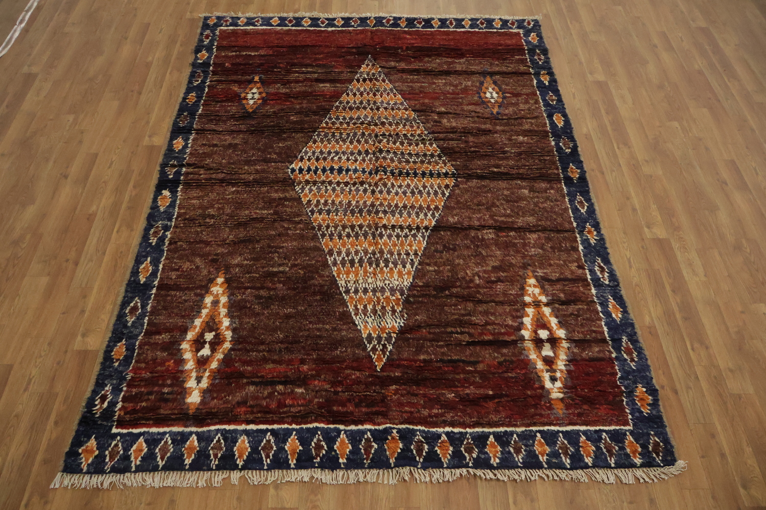 Geometric Moroccan Wool Area Rug 6x8