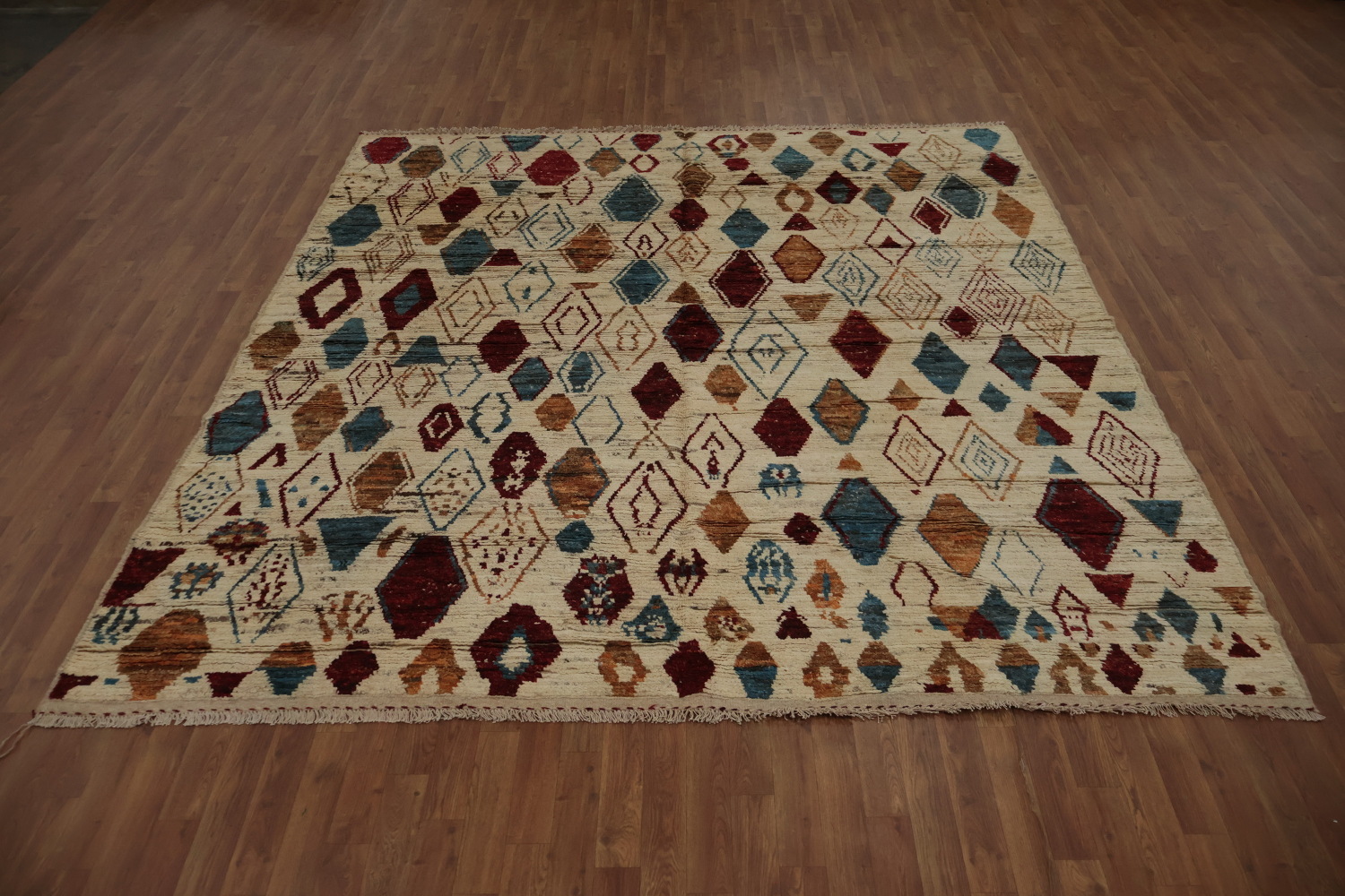 Geometric Moroccan Square Area Rug 9x9