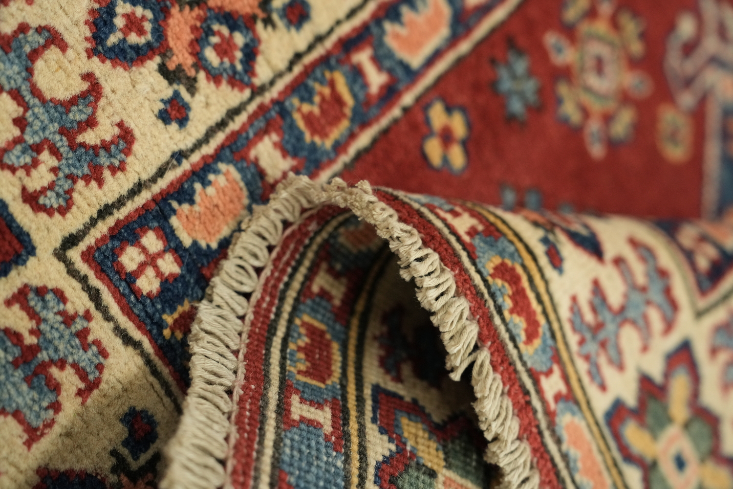 Red Kazak Geometric Runner Rugs 3x10