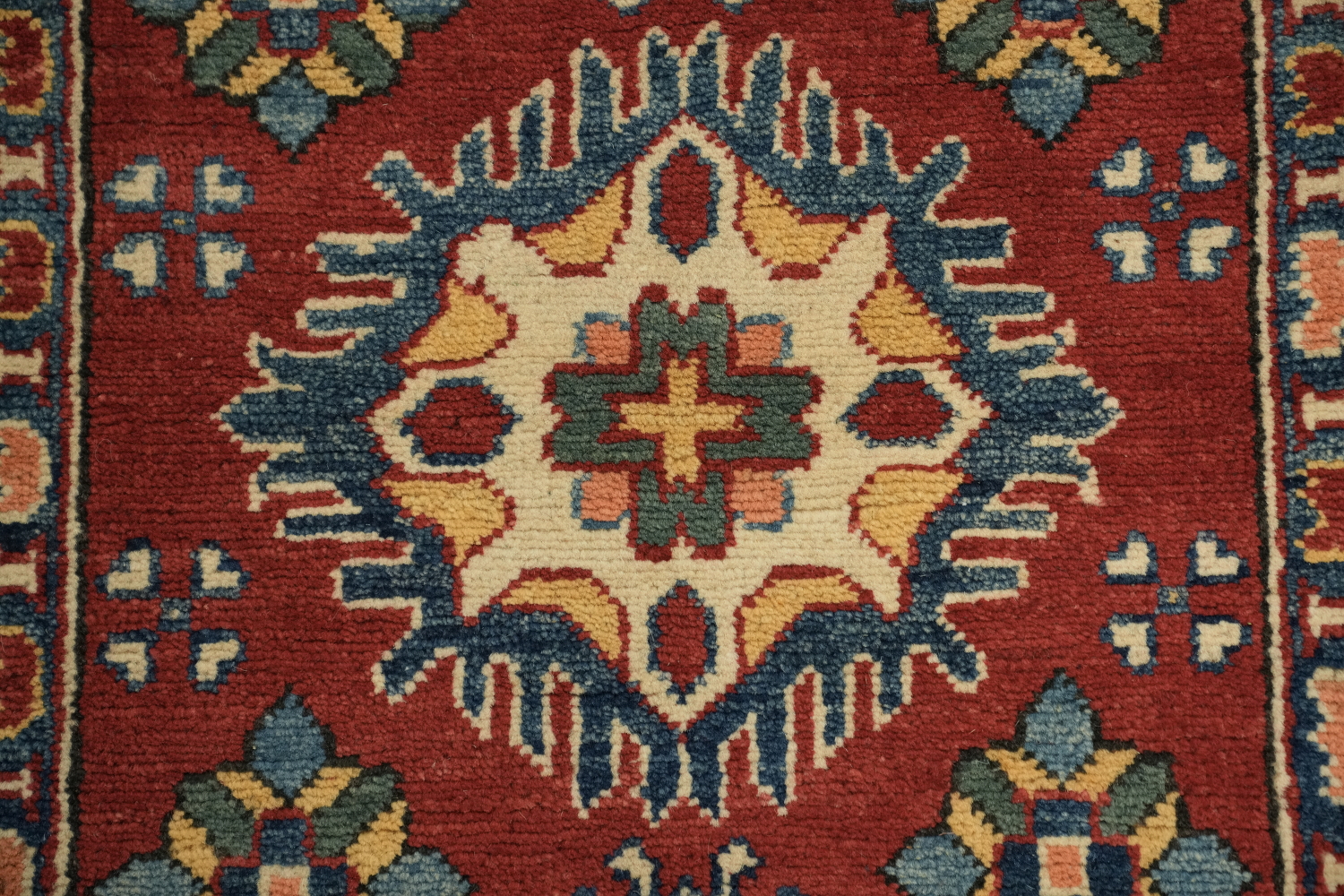 Red Kazak Geometric Runner Rugs 3x10
