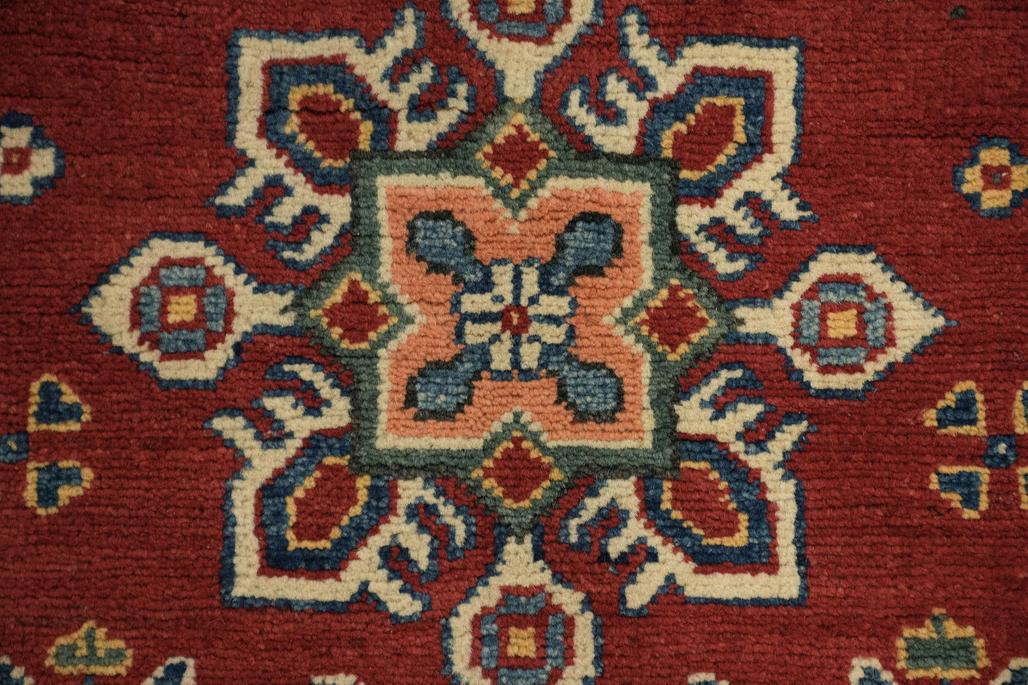 Red Kazak Geometric Runner Rugs 3x10
