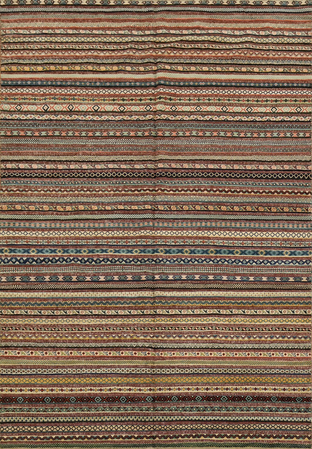 Rustic Elegance Gabbeh Kashkoli Striped Area Rug 7x10