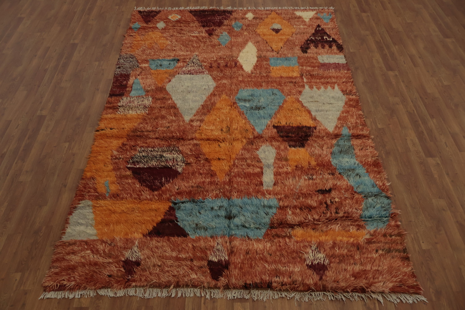 Bold Geometric Complements Earthy Tones Moroccan Berber Area Rug 7x10