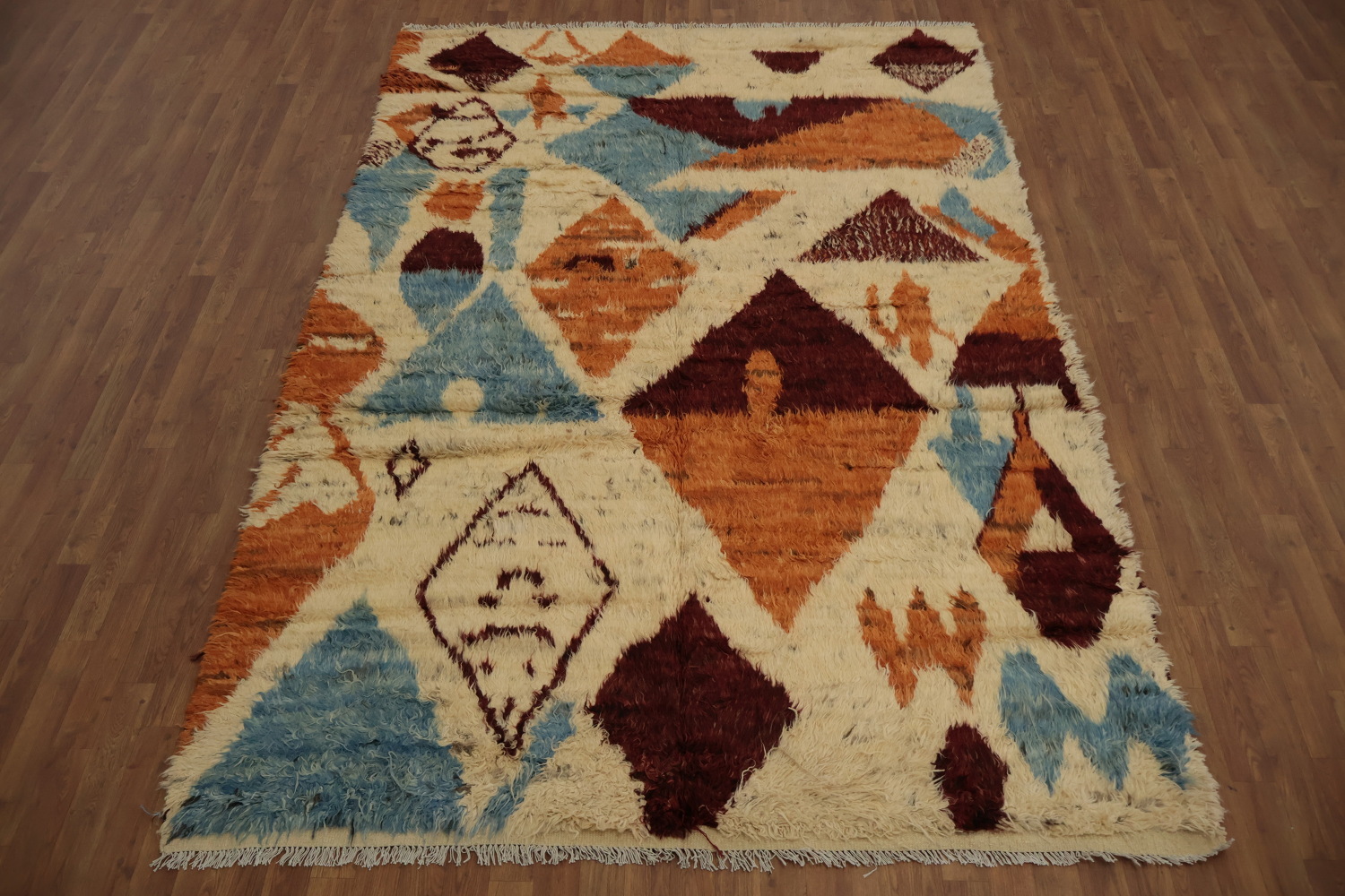Moroccan Berber Area Rug 7x10 with Innovative Geometric Patterns