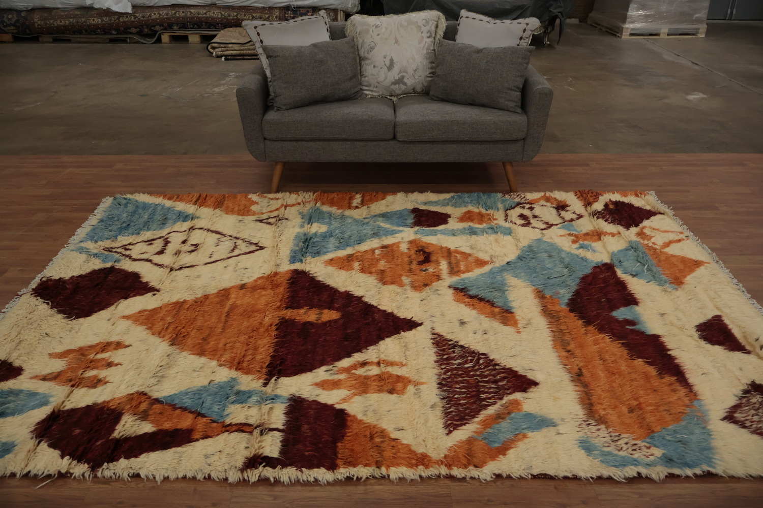Moroccan Berber Area Rug 7x10 with Innovative Geometric Patterns