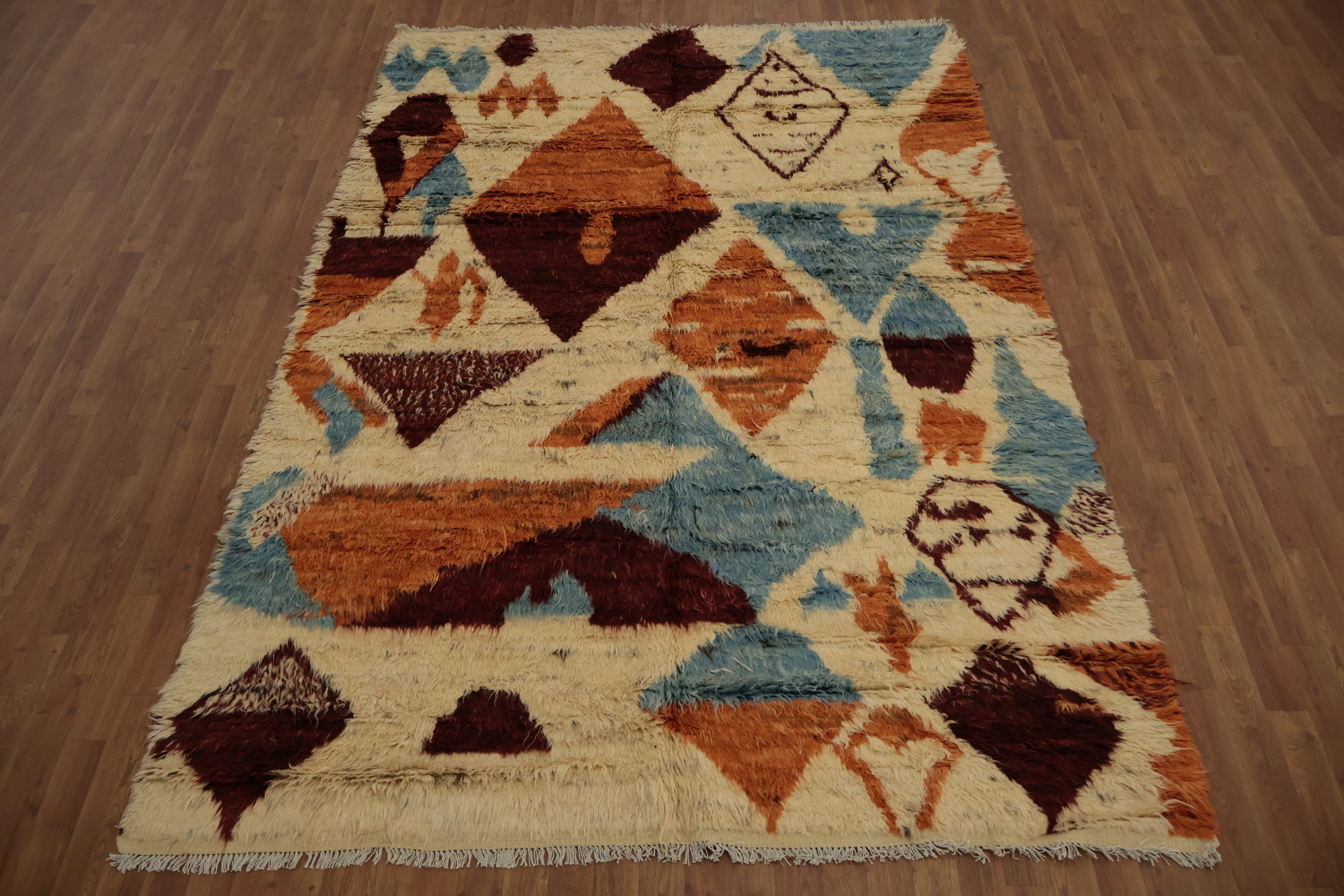 Moroccan Berber Area Rug 7x10 with Innovative Geometric Patterns