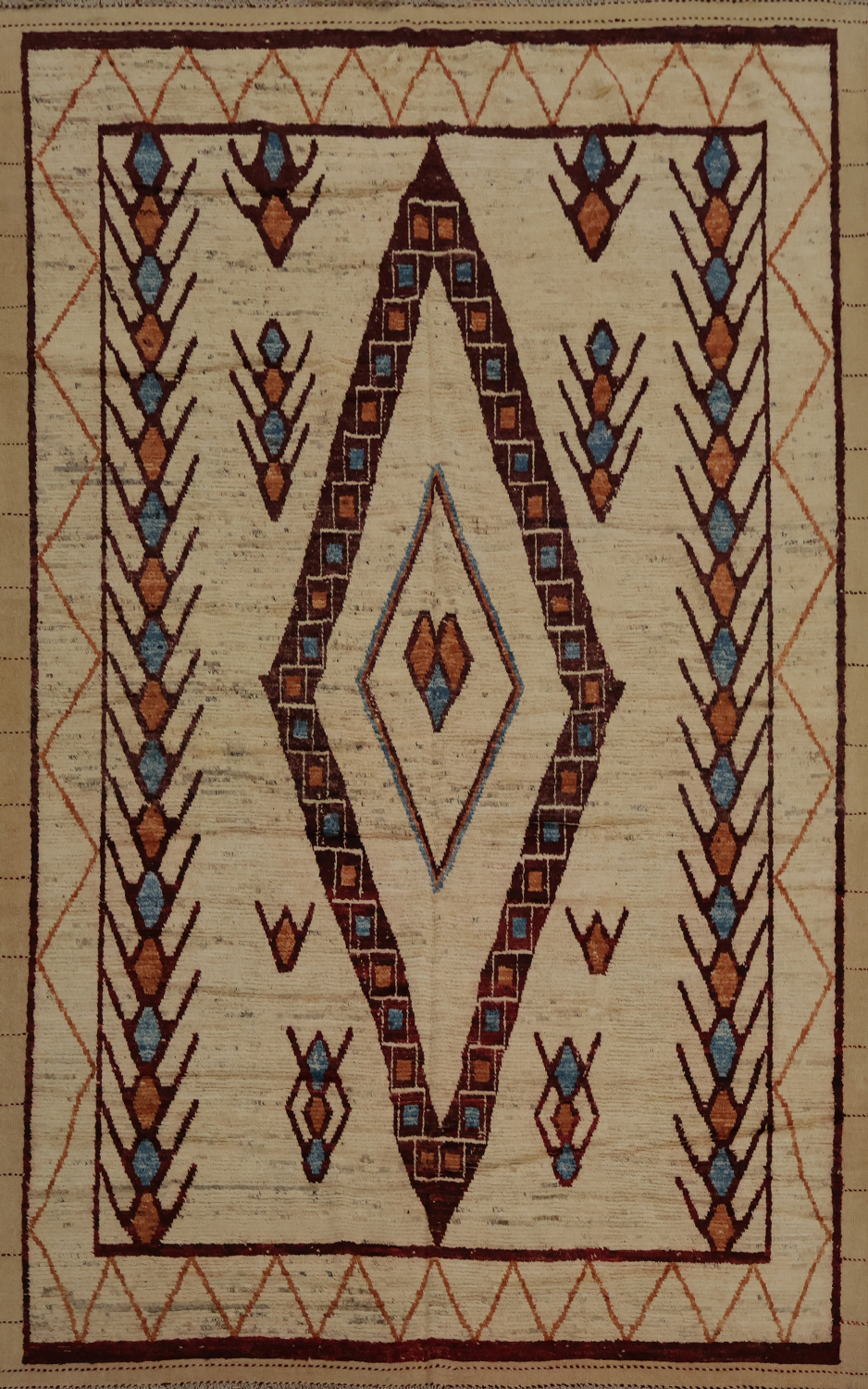 Handcrafted Beauty Traditional Geometric Moroccan Area Rug 9x13