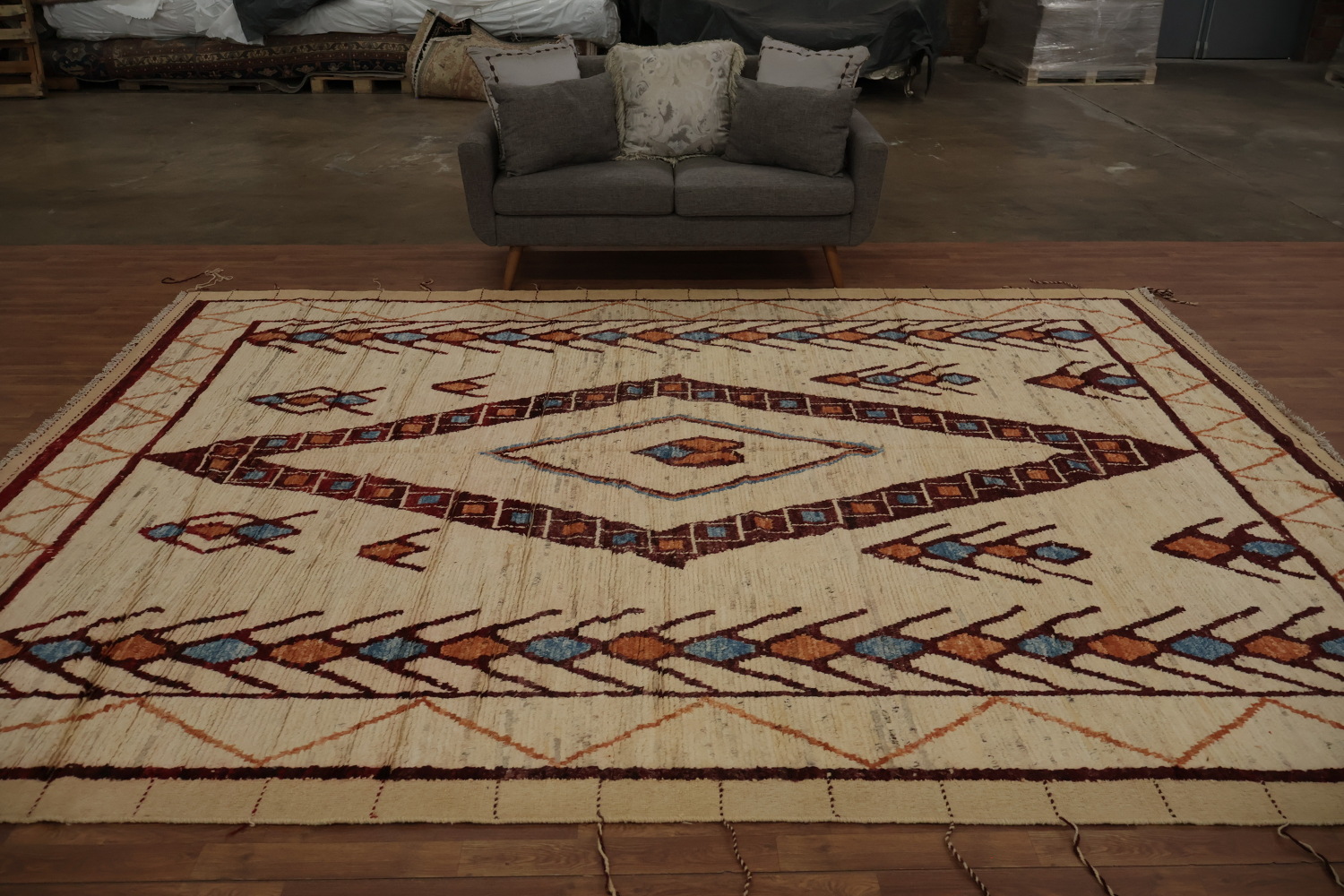 Handcrafted Beauty Traditional Geometric Moroccan Area Rug 9x13