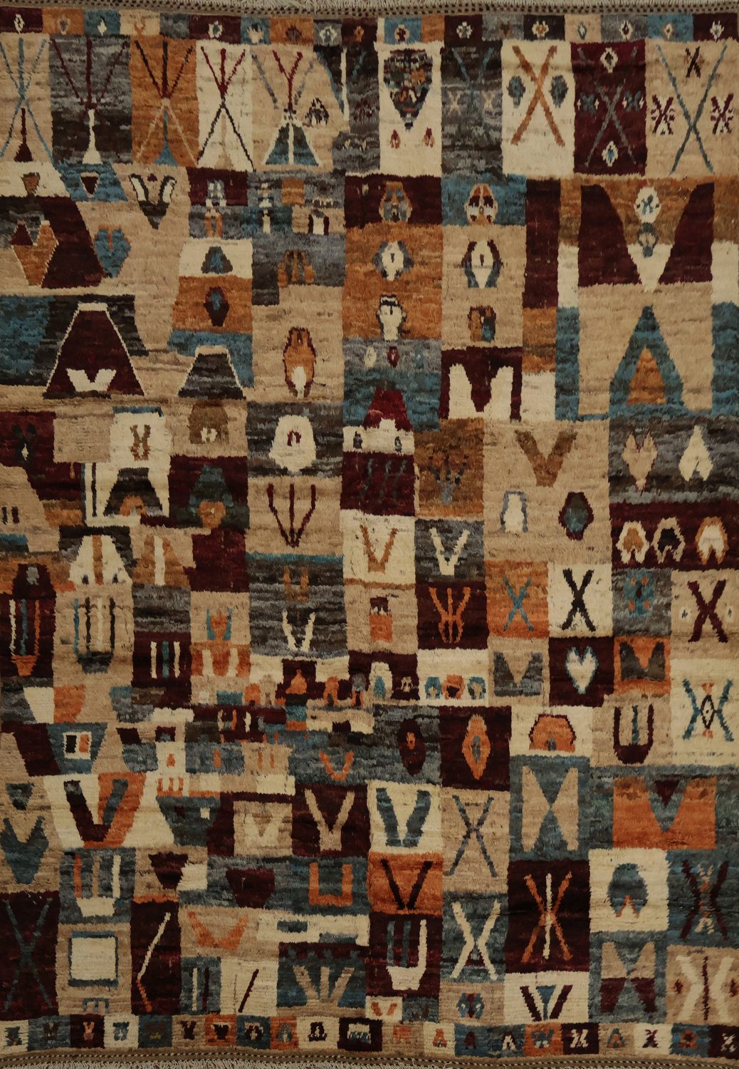 Tribal Moroccan Area Rug 8x10 with Diverse Geometric Shapes