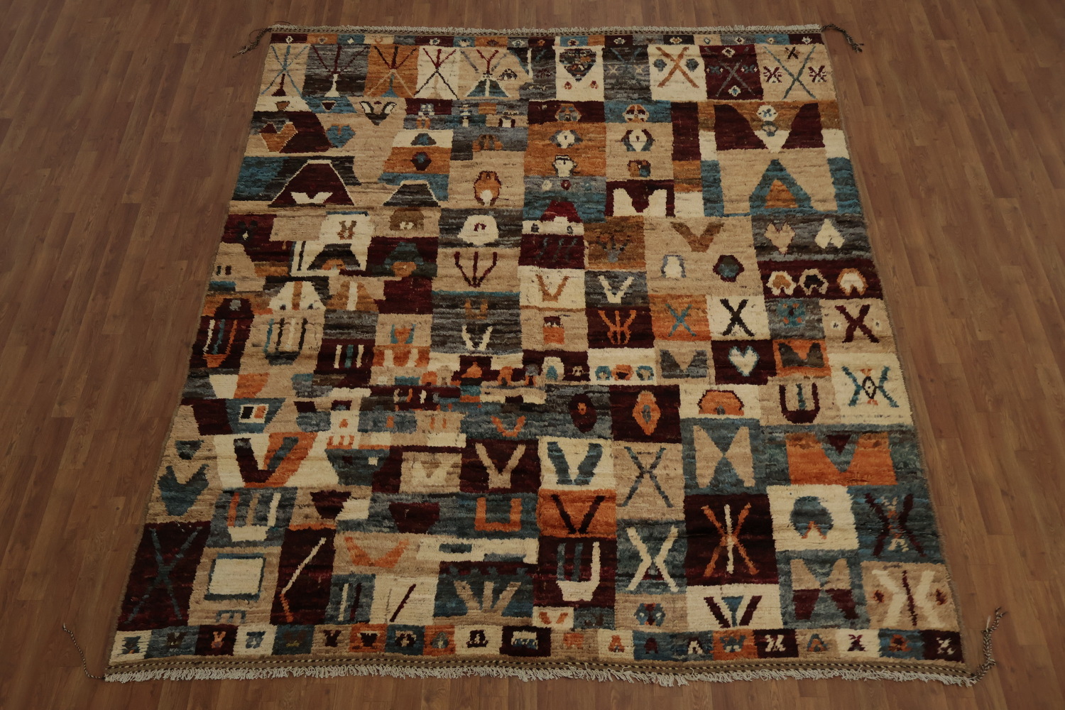 Tribal Moroccan Area Rug 8x10 with Diverse Geometric Shapes