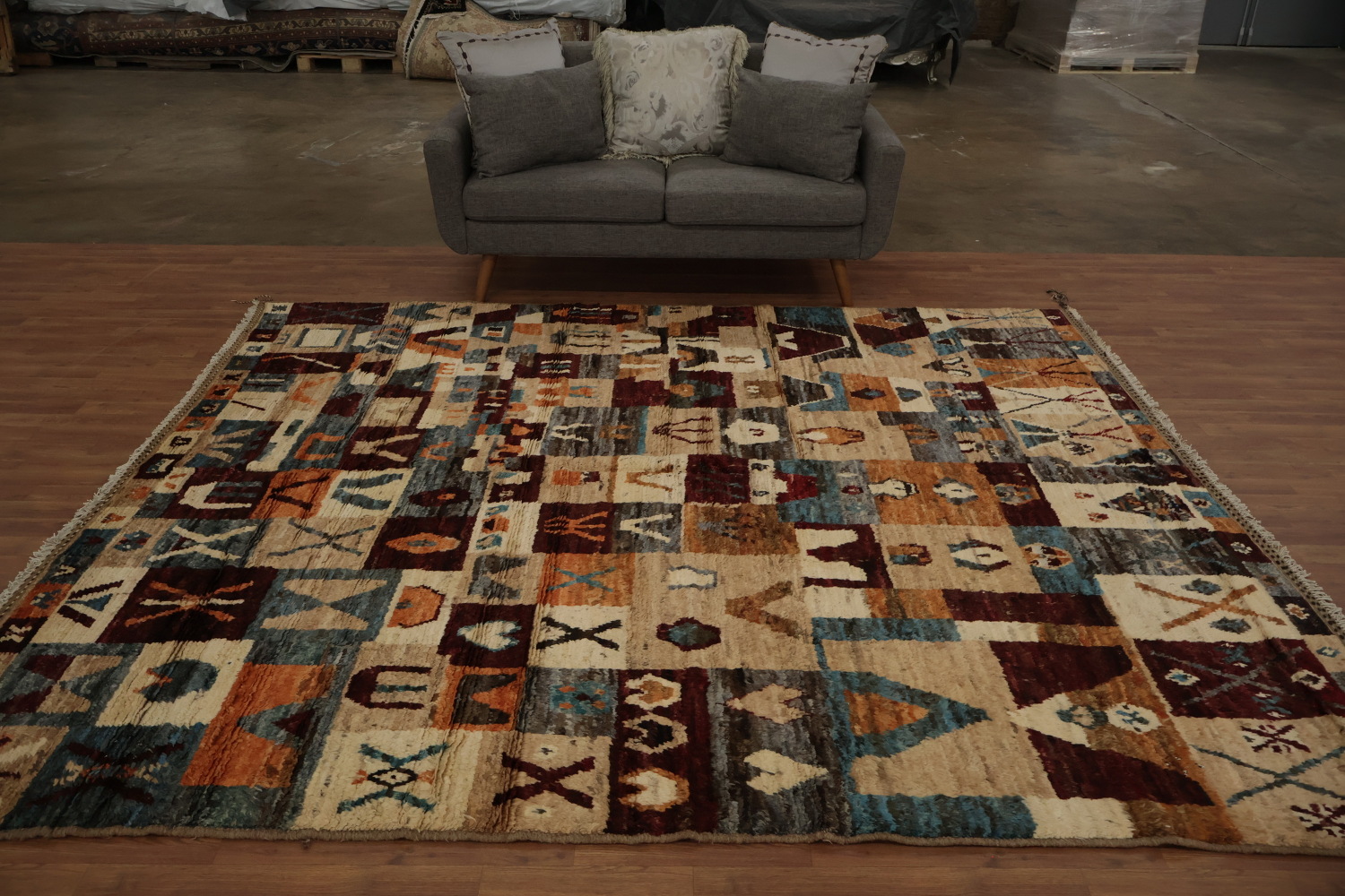 Tribal Moroccan Area Rug 8x10 with Diverse Geometric Shapes