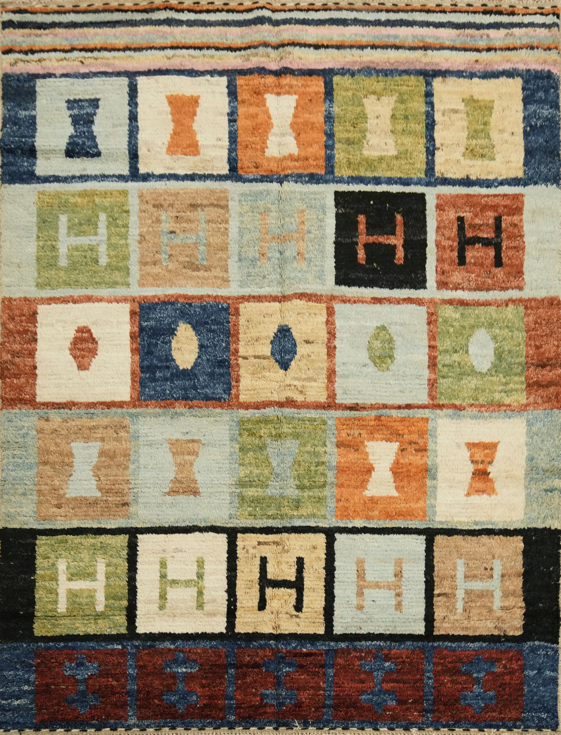 Hand-Knotted Wool Moroccan Area Rug 5x7