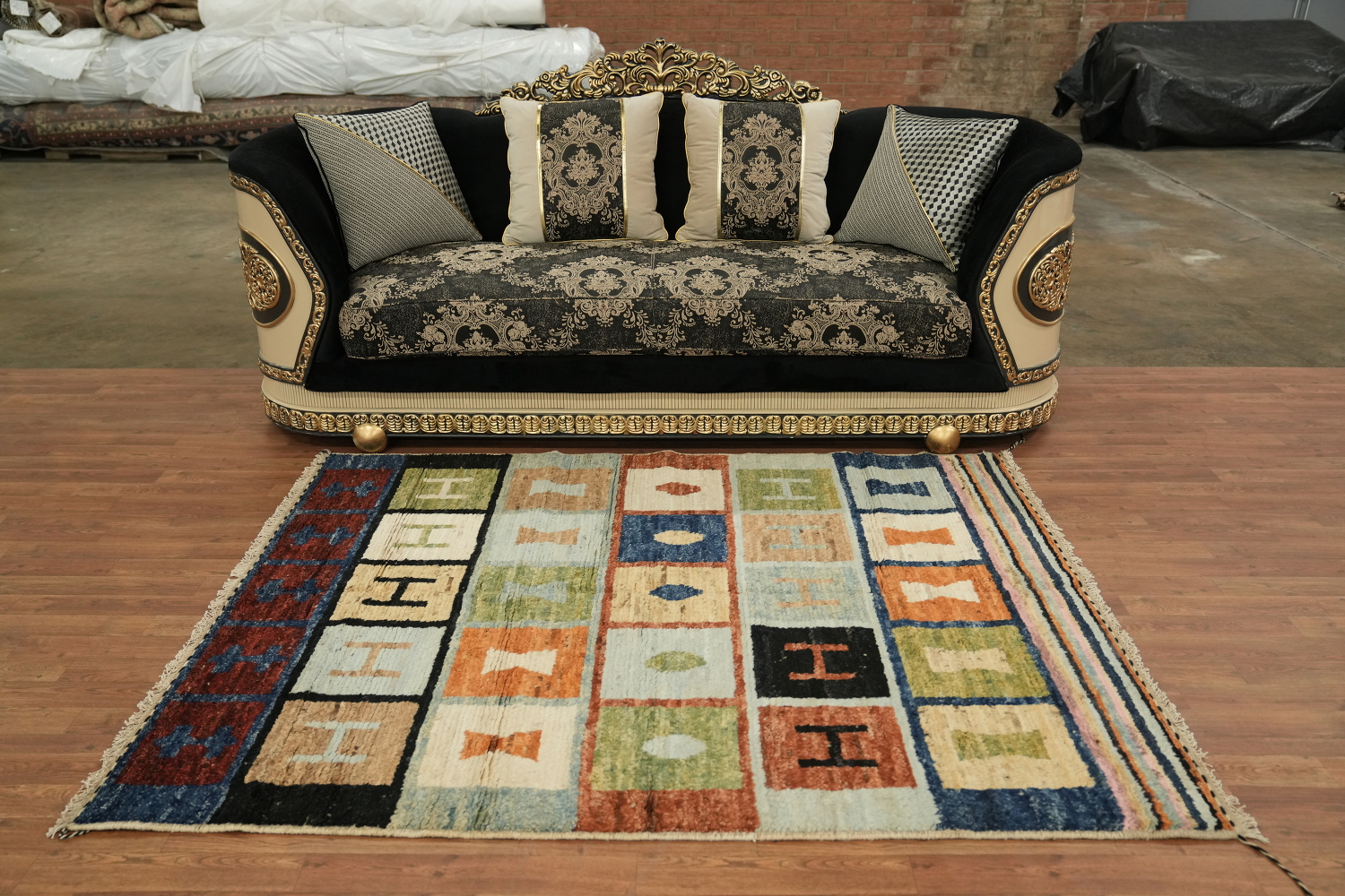 Hand-Knotted Wool Moroccan Area Rug 5x7