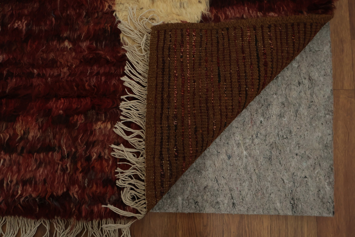 Triangular Serenity Textured Moroccan Berber Area Rug 7x10