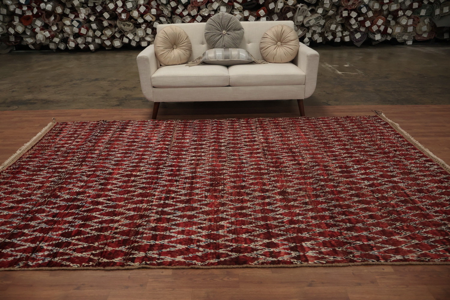 All-Over Trellis Moroccan Wool Area Rug 7x10