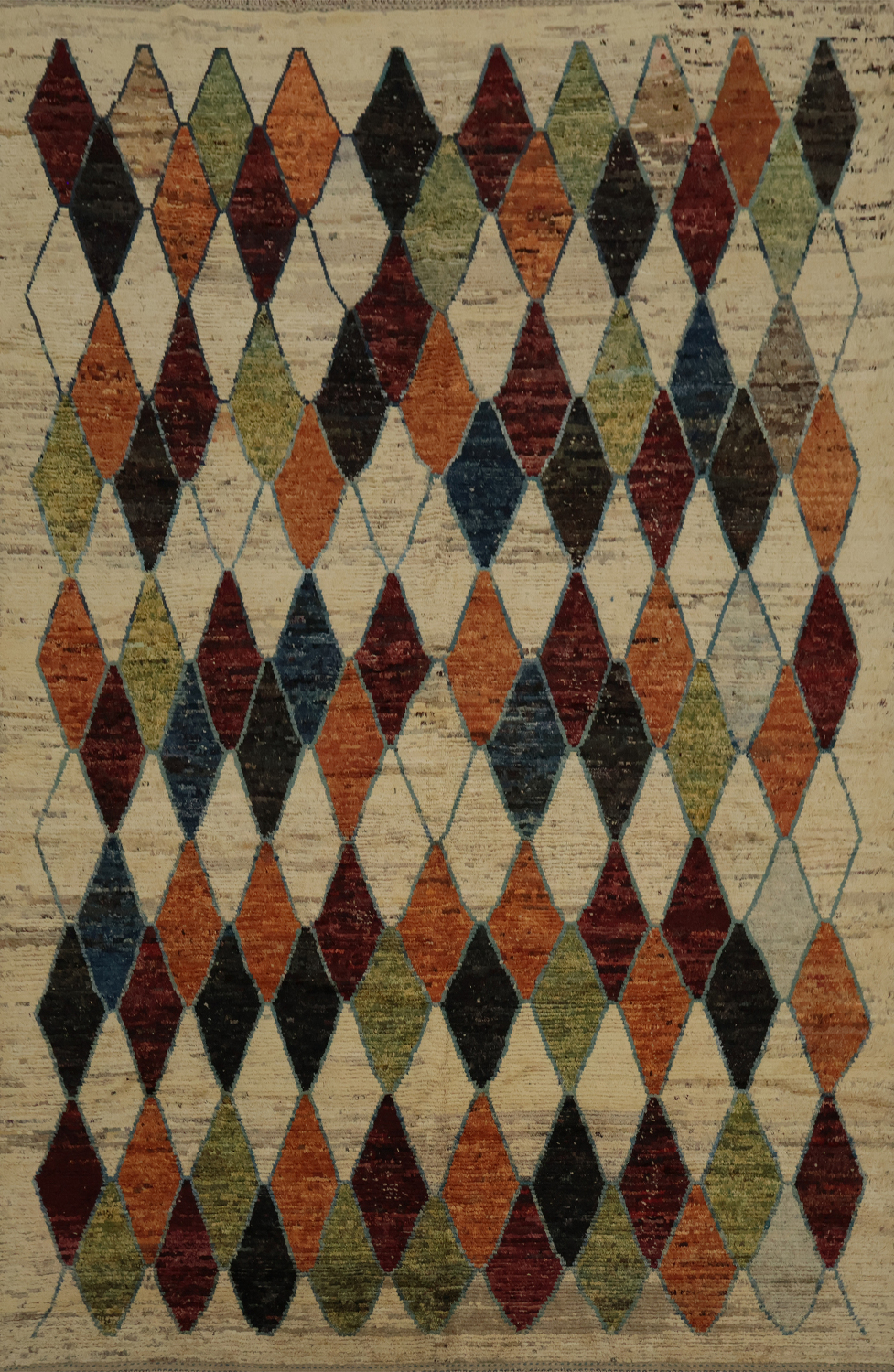 Multicolor Diamond Design Moroccan Large Rug 10x14 for Stylish Interiors