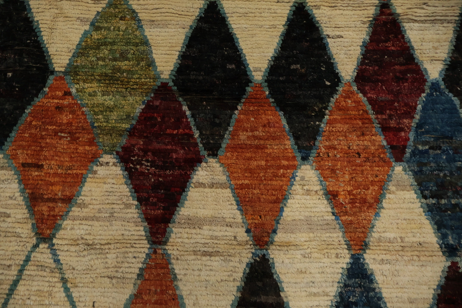 Multicolor Diamond Design Moroccan Large Rug 10x14 for Stylish Interiors