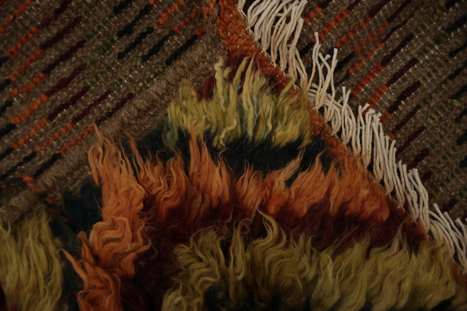 Chevron Moroccan Berber Area Rug 6x8 in Rustic Shade Colors