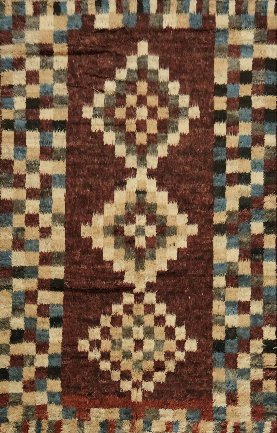 Checkered Moroccan Tribal Area Rug 6x10