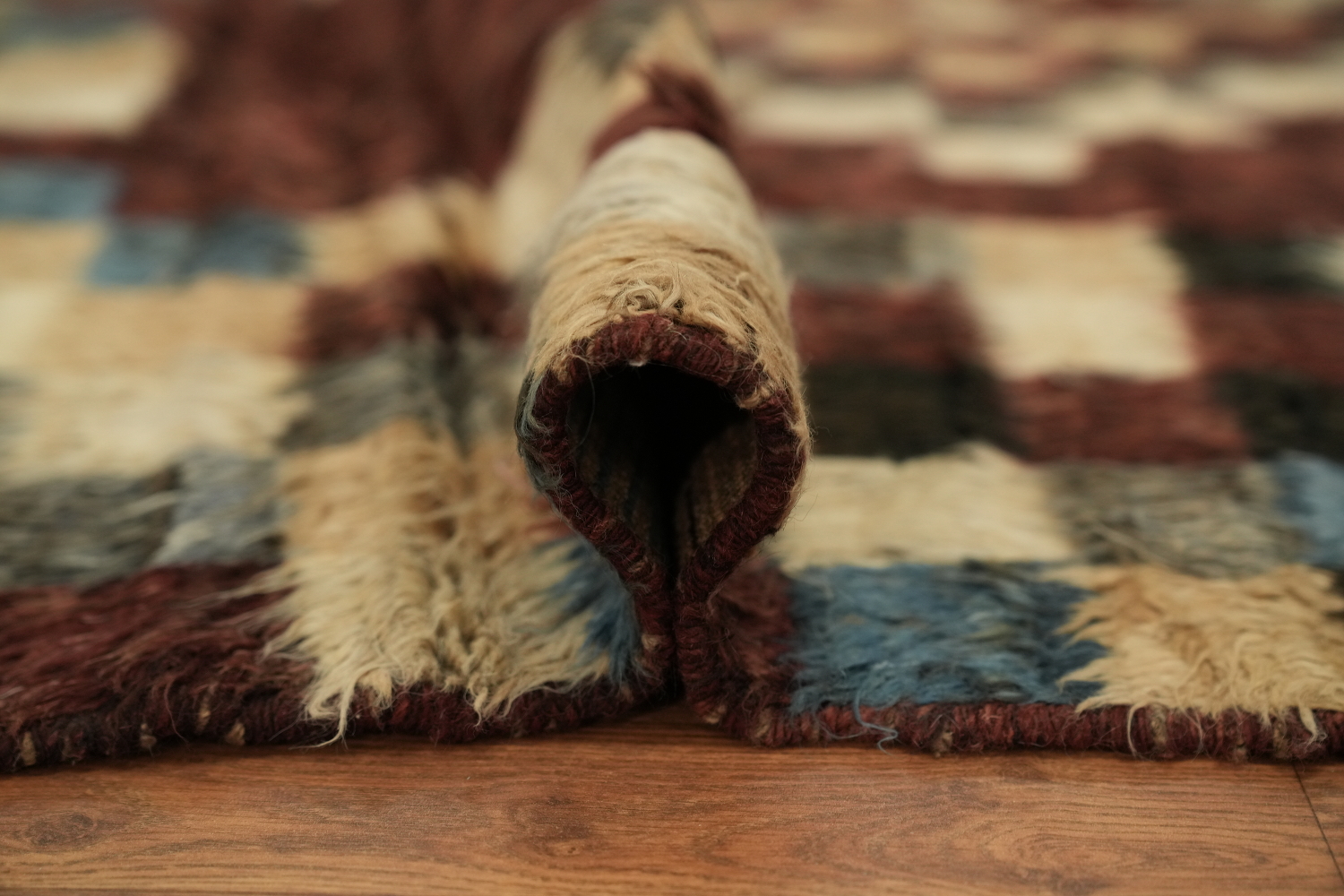 Checkered Moroccan Tribal Area Rug 6x10