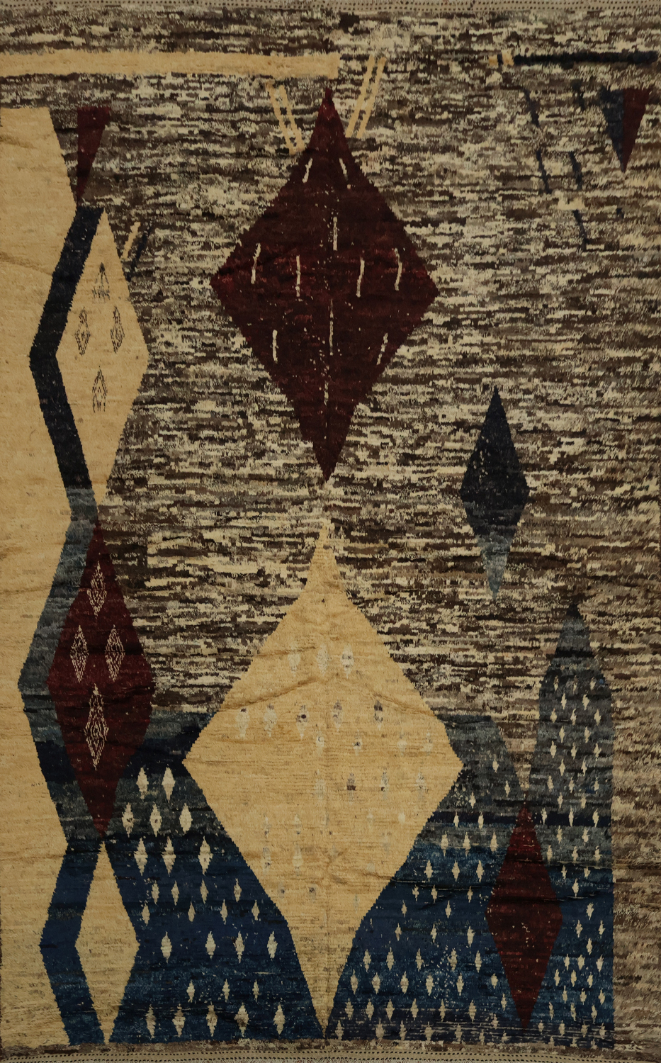 Neutral Tones and Bold Patterns Moroccan Large Area Rug 10x14