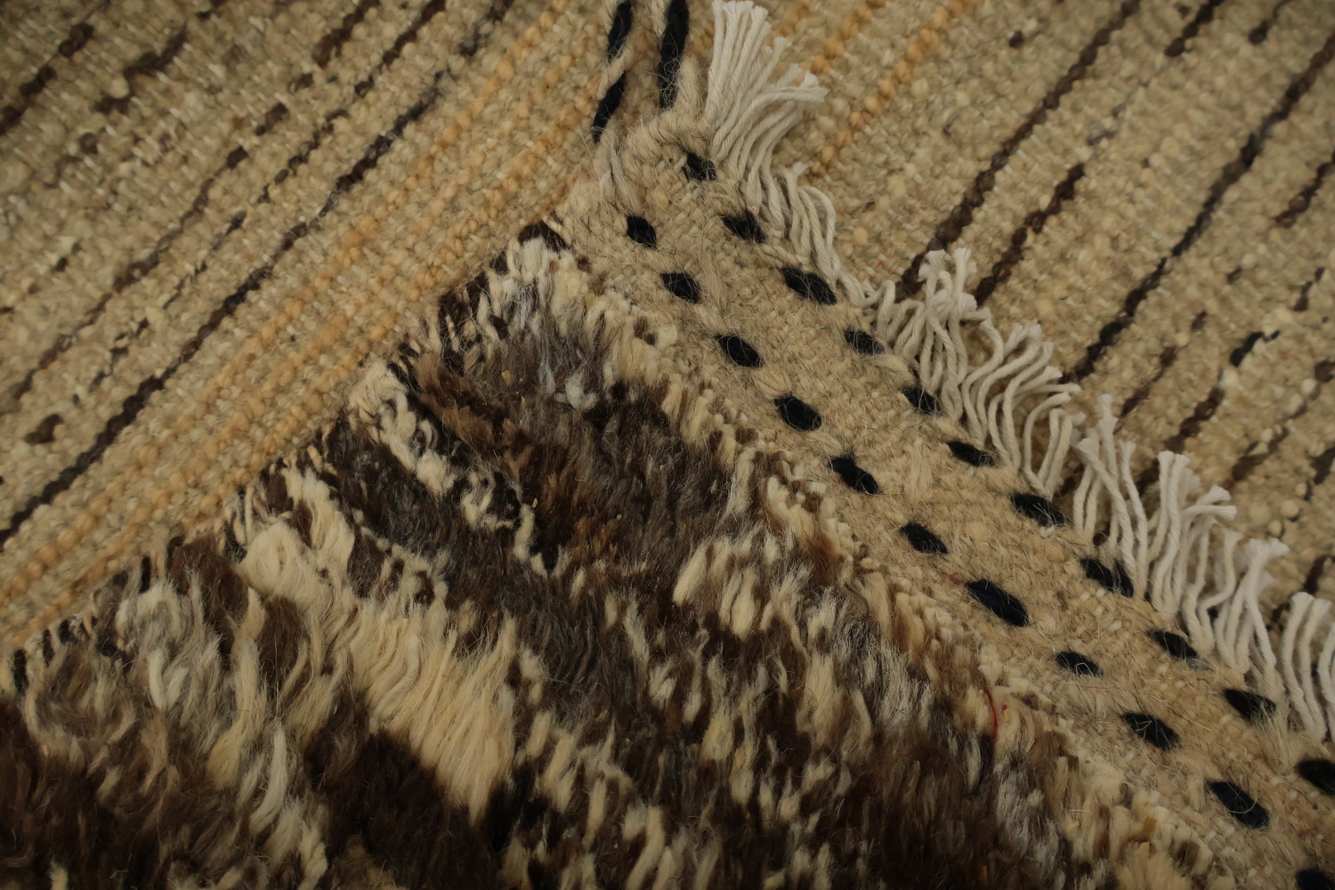 Neutral Tones and Bold Patterns Moroccan Large Area Rug 10x14