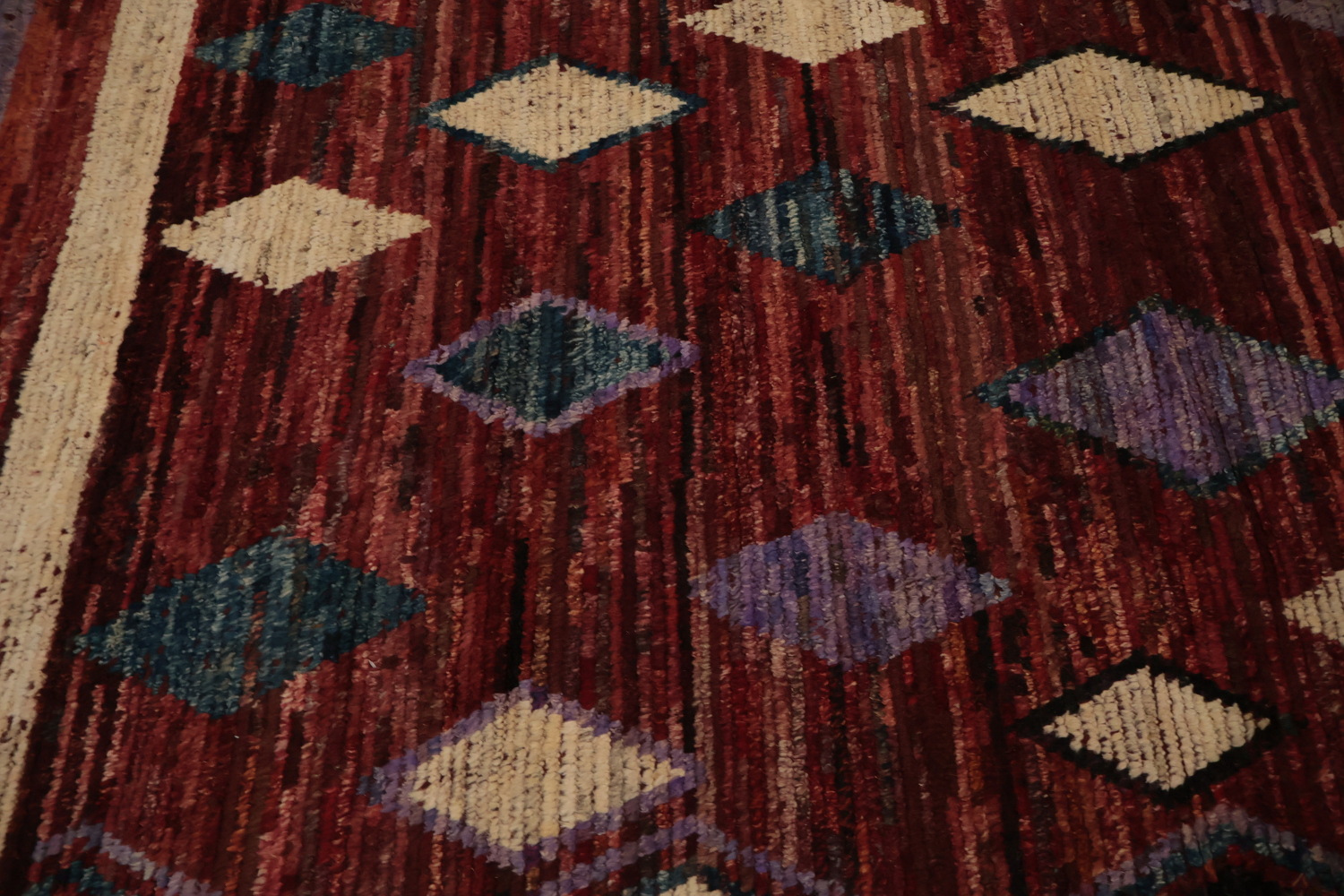 Geometric Moroccan Wool Area Rug 9x12