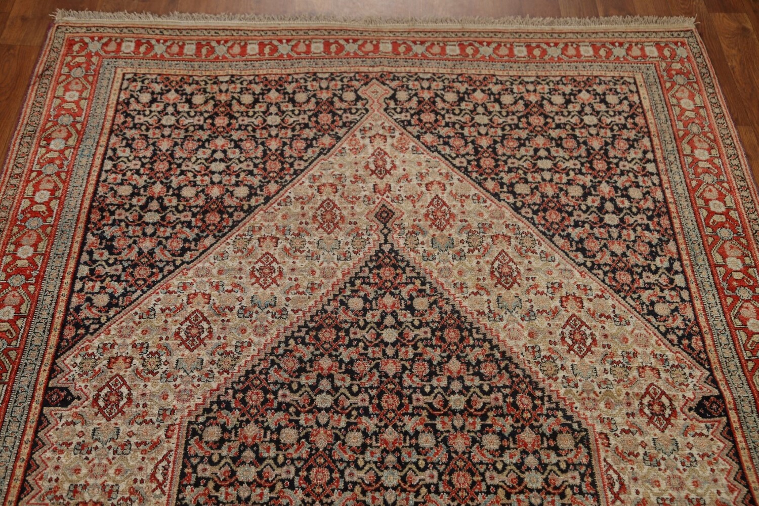 Pre-1900 Antique Vegetable Dye Senneh Persian Area Rug 5x6