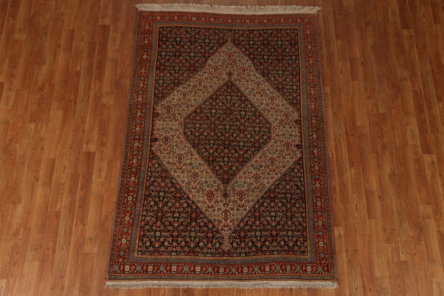 Pre-1900 Antique Vegetable Dye Senneh Persian Area Rug 5x6