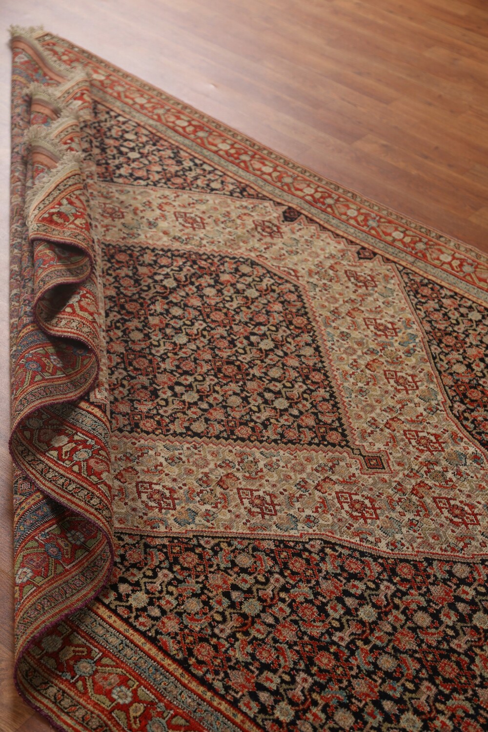 Pre-1900 Antique Vegetable Dye Senneh Persian Area Rug 5x6