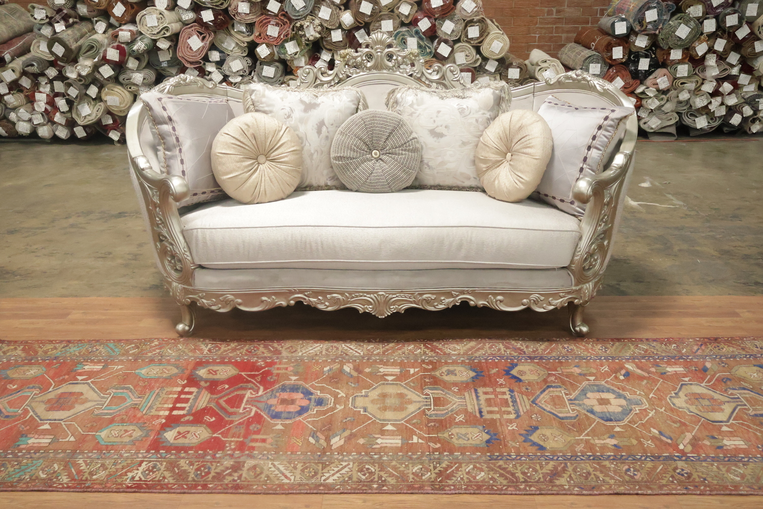Geometric Wool Heriz Persian Runner Rug 3x11