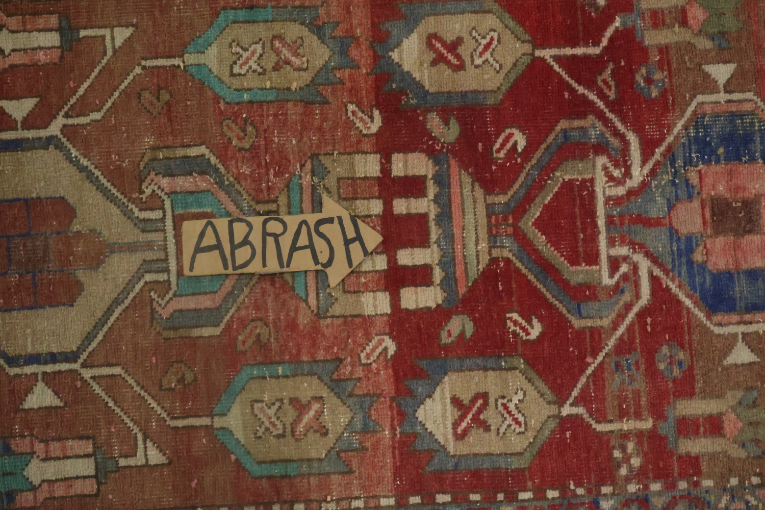 Geometric Wool Heriz Persian Runner Rug 3x11