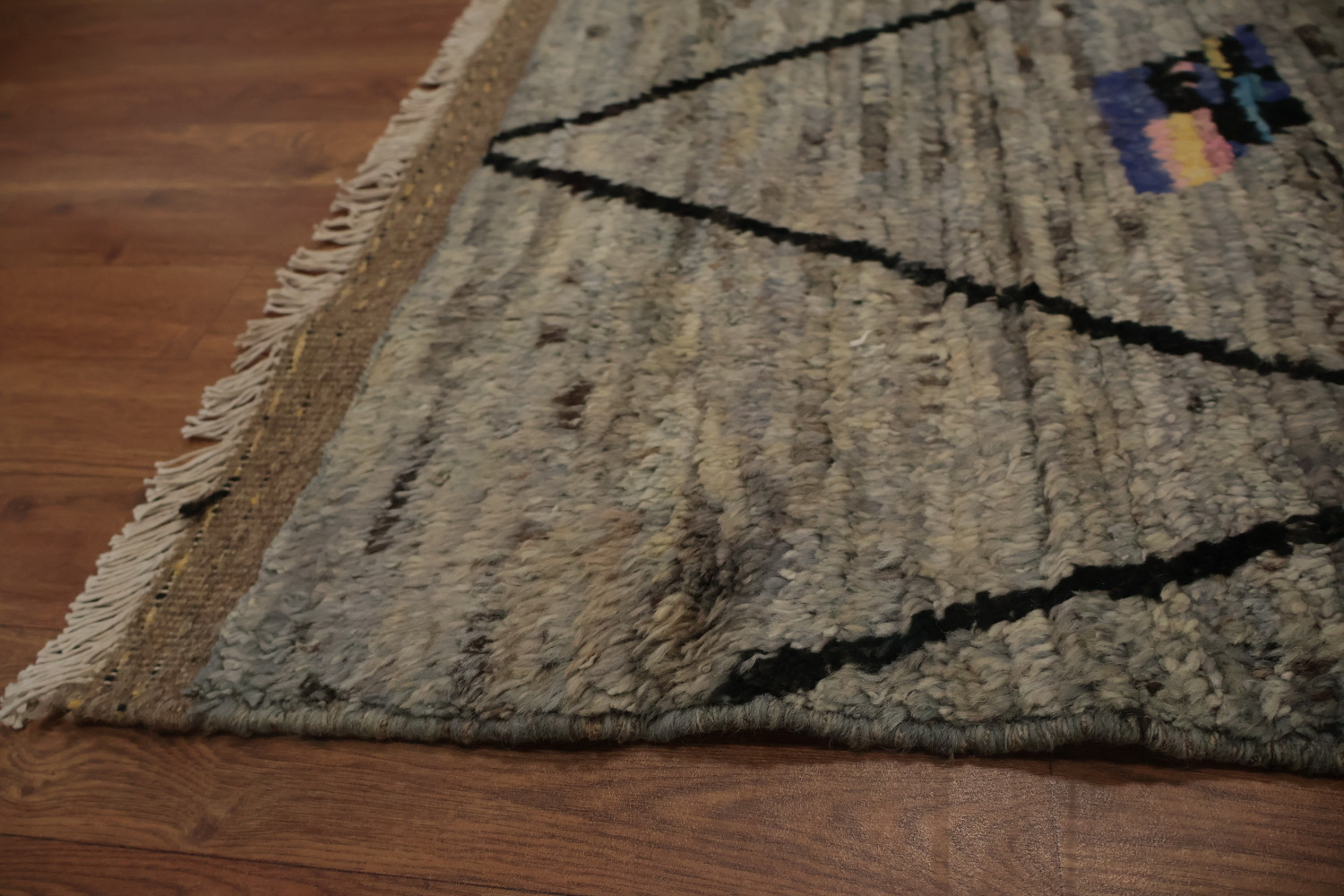 Geometric Moroccan Large Area Rug 10x14 with Pastel Highlights