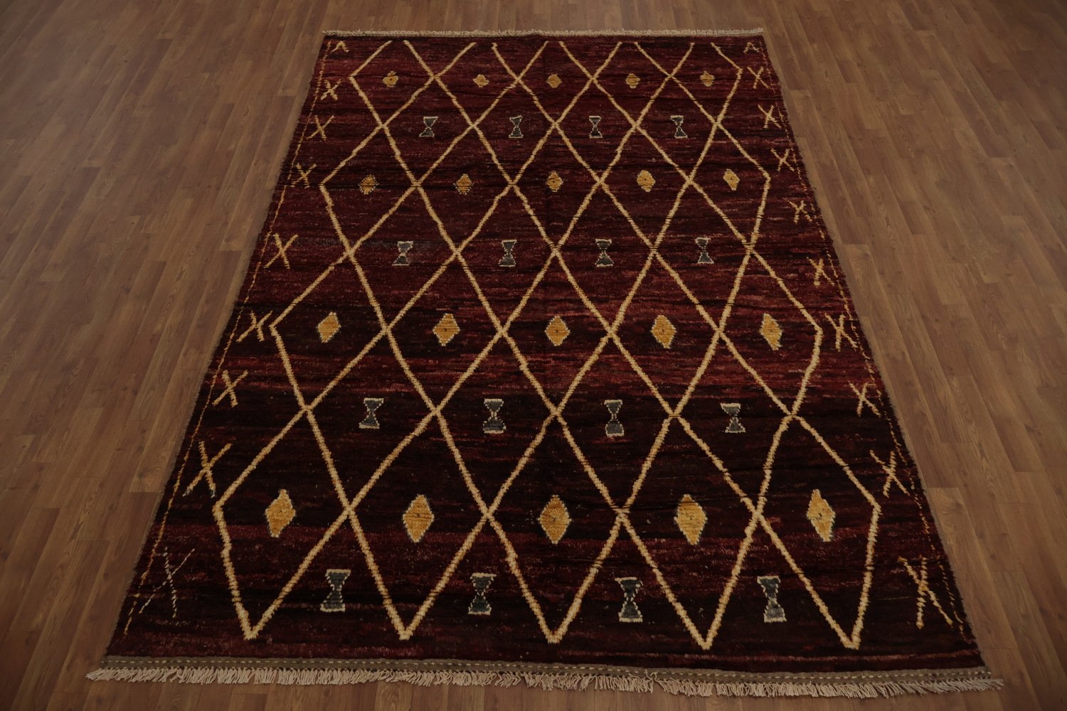 Intricate Diamond Moroccan Area Rug 7x10 Transform Your Living Space
