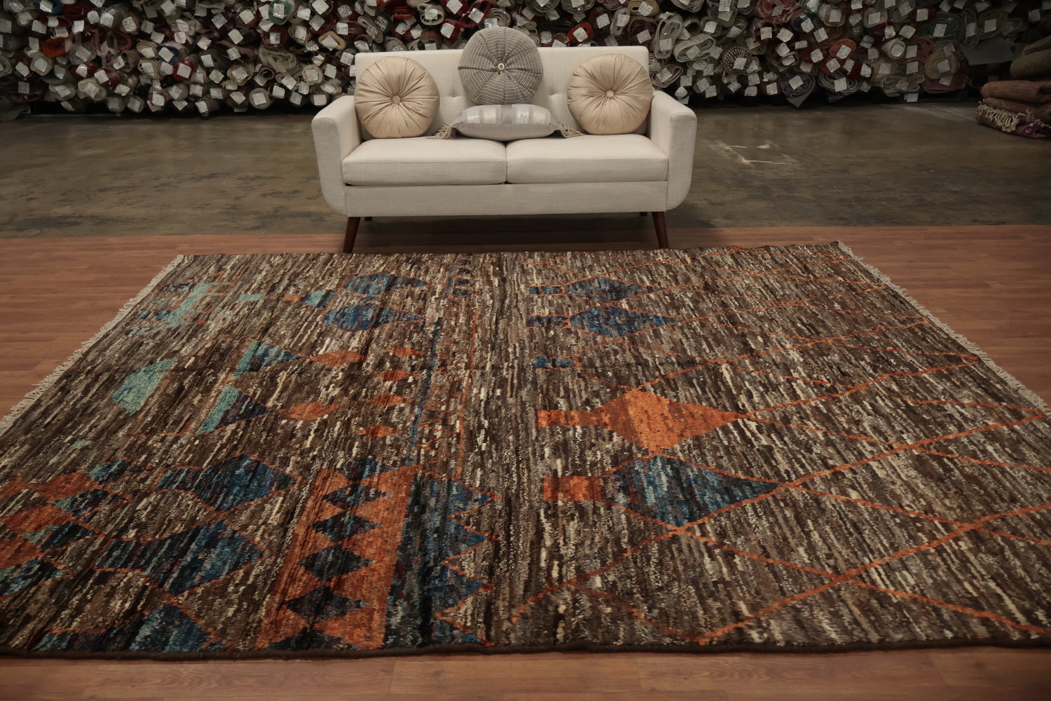 Rustic Charm Meets Modern Design in Moroccan Area Rug 8x10