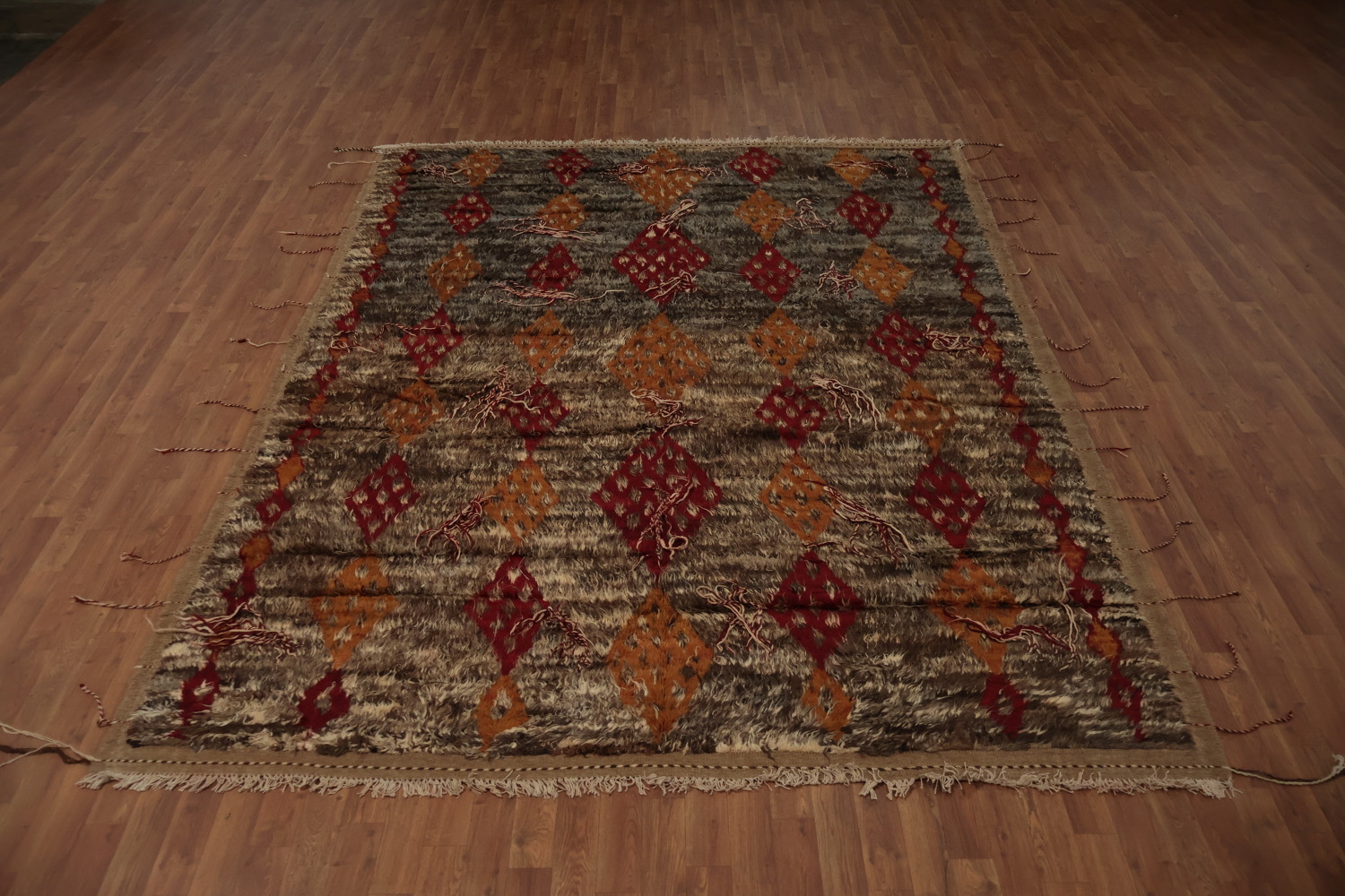 Classic Moroccan Berber Wool Area Rug 8x10 with Rich Earthy Tones