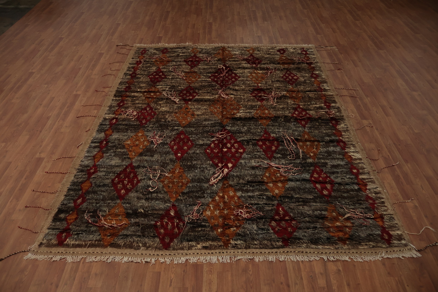 Classic Moroccan Berber Wool Area Rug 8x10 with Rich Earthy Tones
