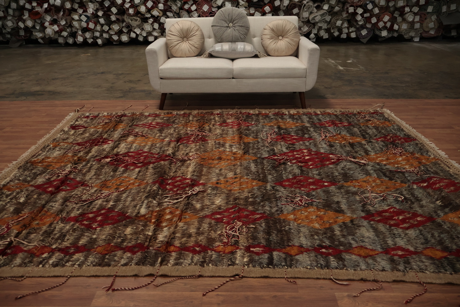 Classic Moroccan Berber Wool Area Rug 8x10 with Rich Earthy Tones