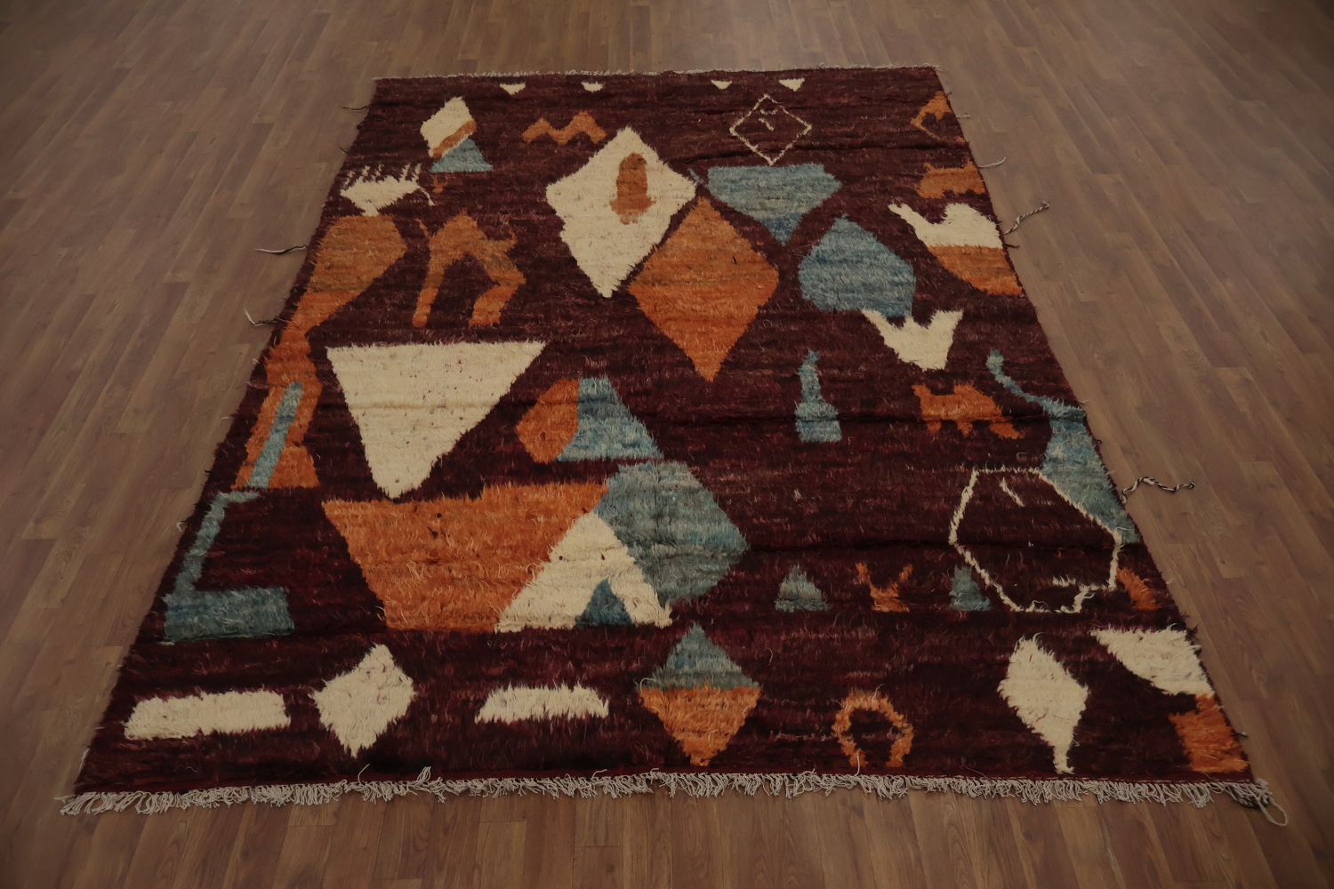 Geometric Elegance Bold Rustic Moroccan Berber Area Rug 7x10