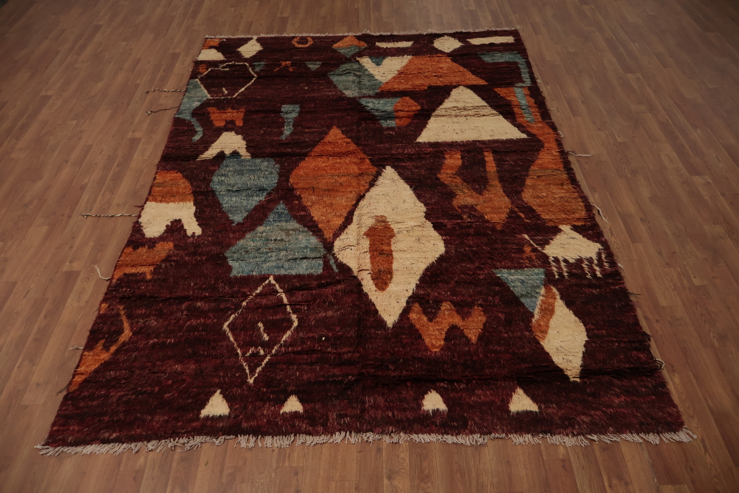 Geometric Elegance Bold Rustic Moroccan Berber Area Rug 7x10