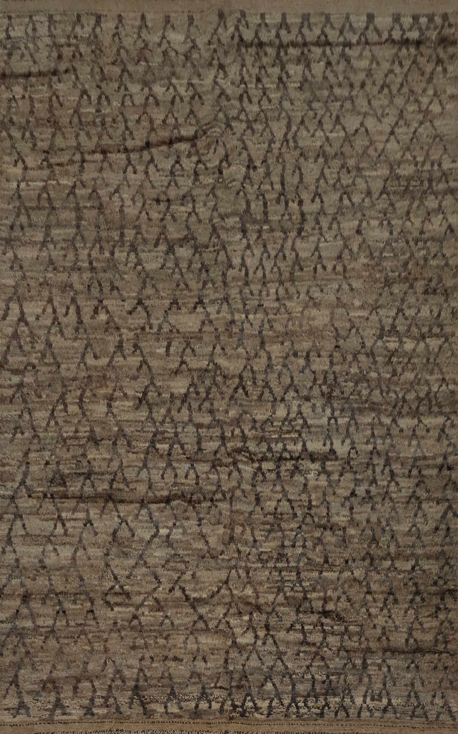 Geometric Charm Elegant Brown Moroccan Area Rug 7x10