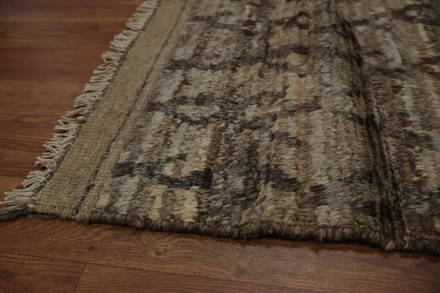 Geometric Charm Elegant Brown Moroccan Area Rug 7x10