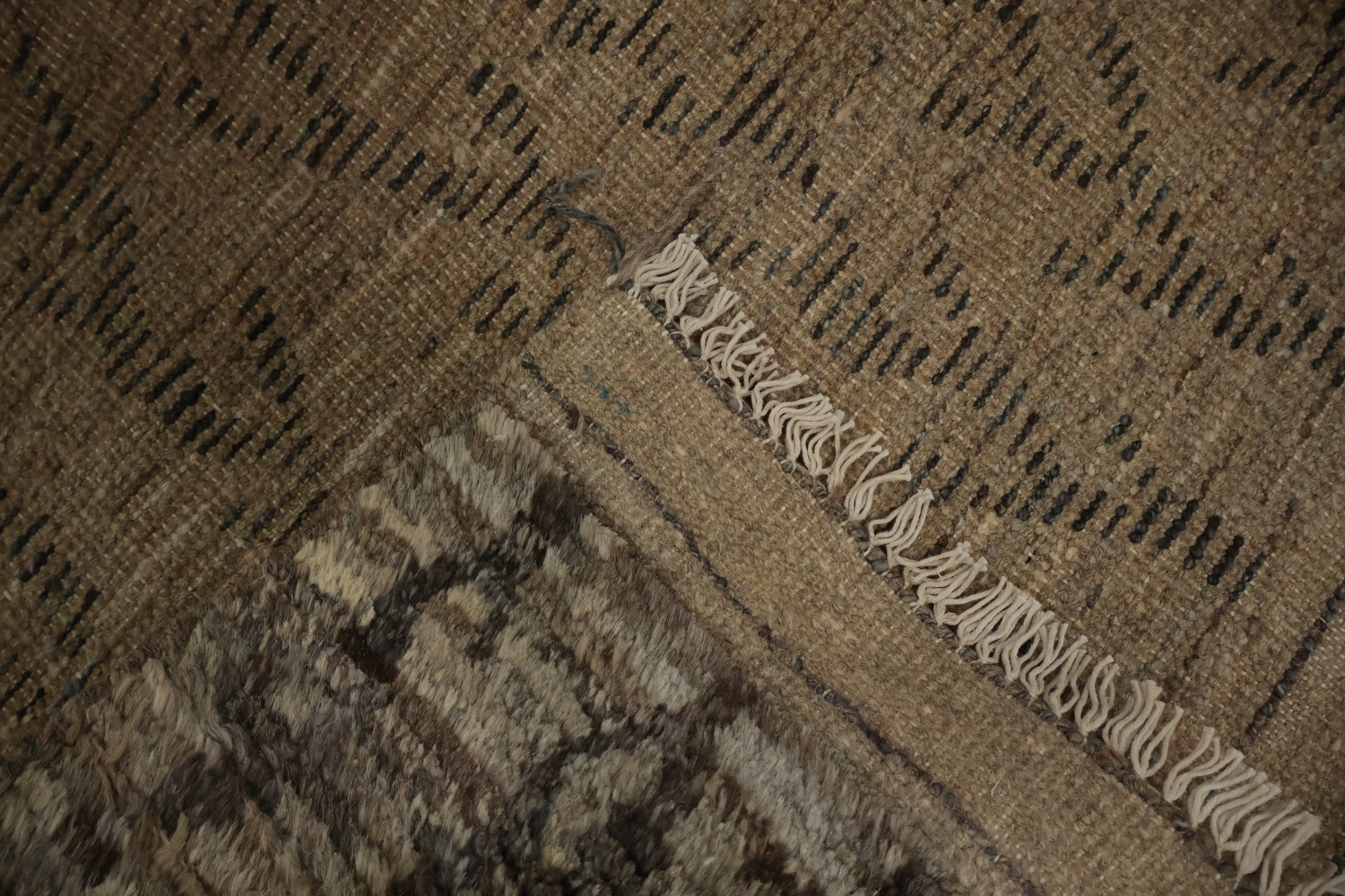 Geometric Charm Elegant Brown Moroccan Area Rug 7x10